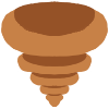 An orange cone-shaped shell