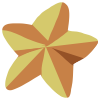 A yellow star-shaped shell