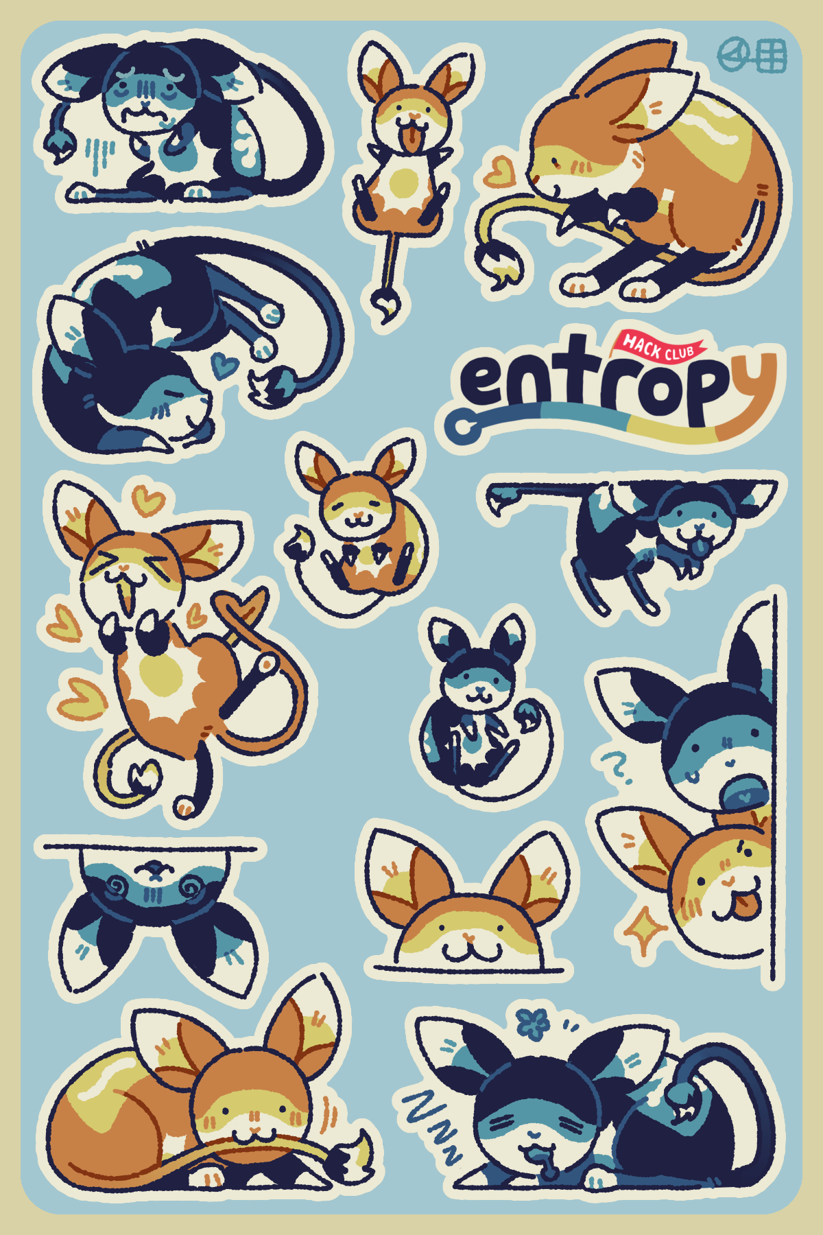 various hack club stickers